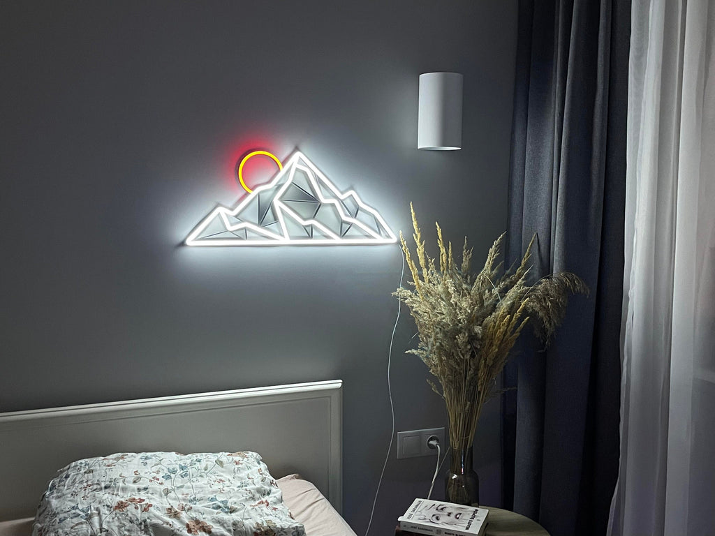 Mountain sunset neon sign - Neonon