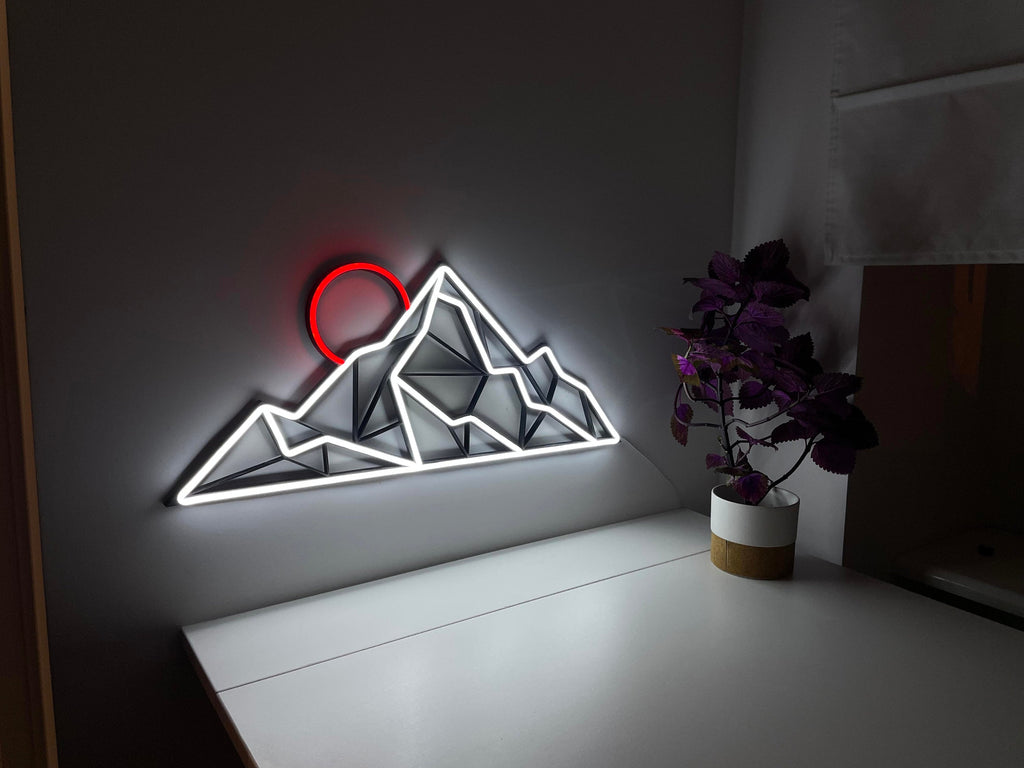 Mountain sunset neon sign - Neonon