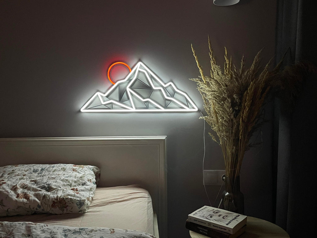 Mountain sunset neon sign - Neonon