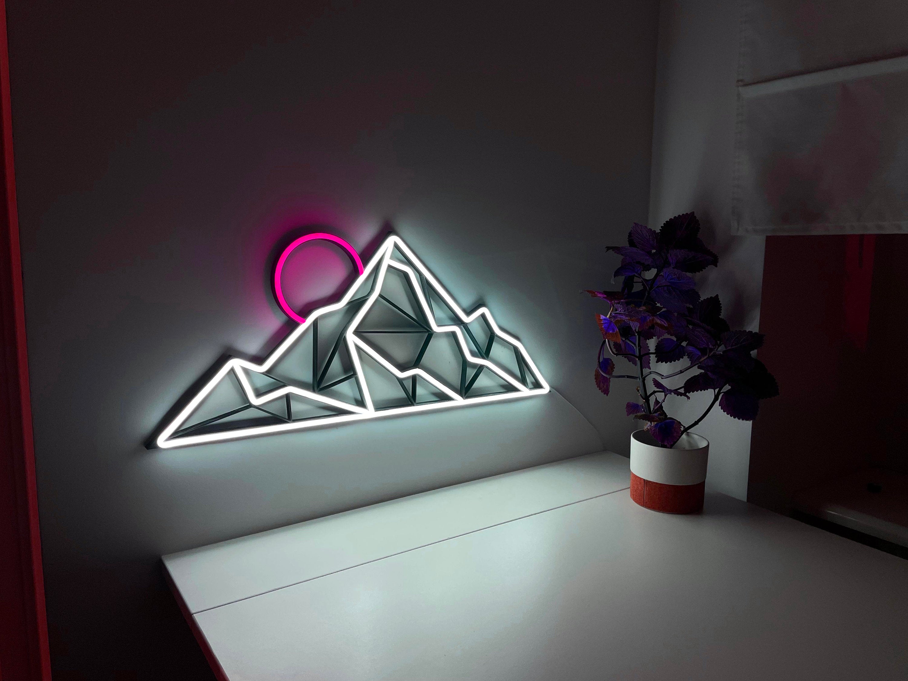 Mountain sunset neon sign - Neonon