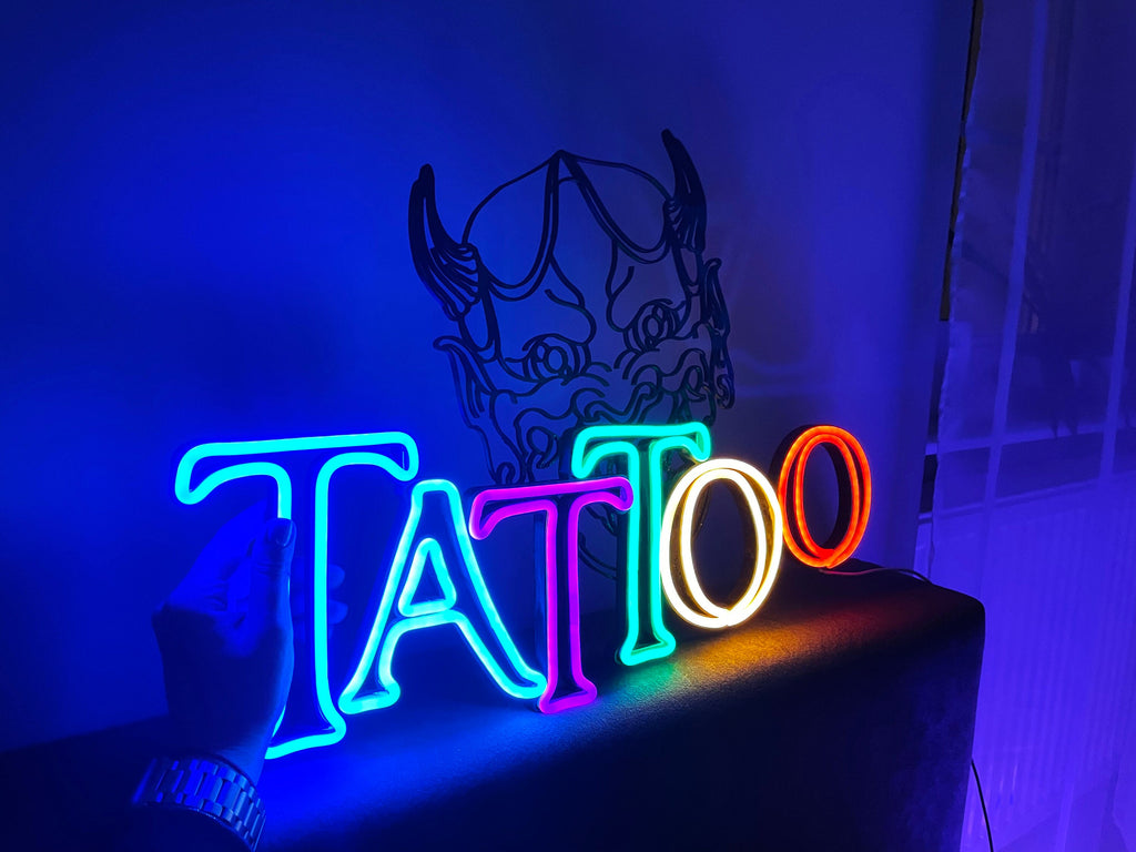 Tattoo with devil head neon sign - Neonon