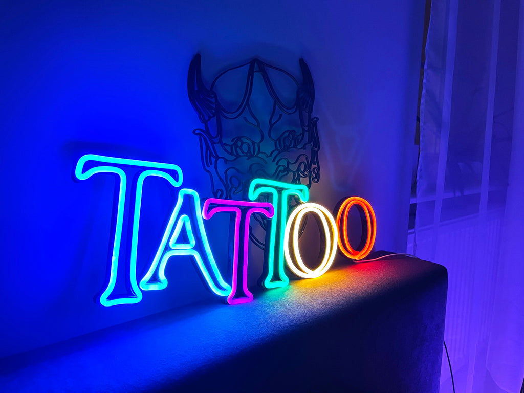 Tattoo with devil head neon sign - Neonon