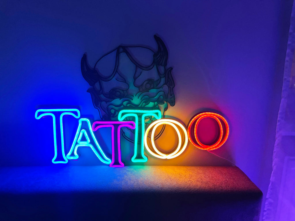 Tattoo with devil head neon sign - Neonon