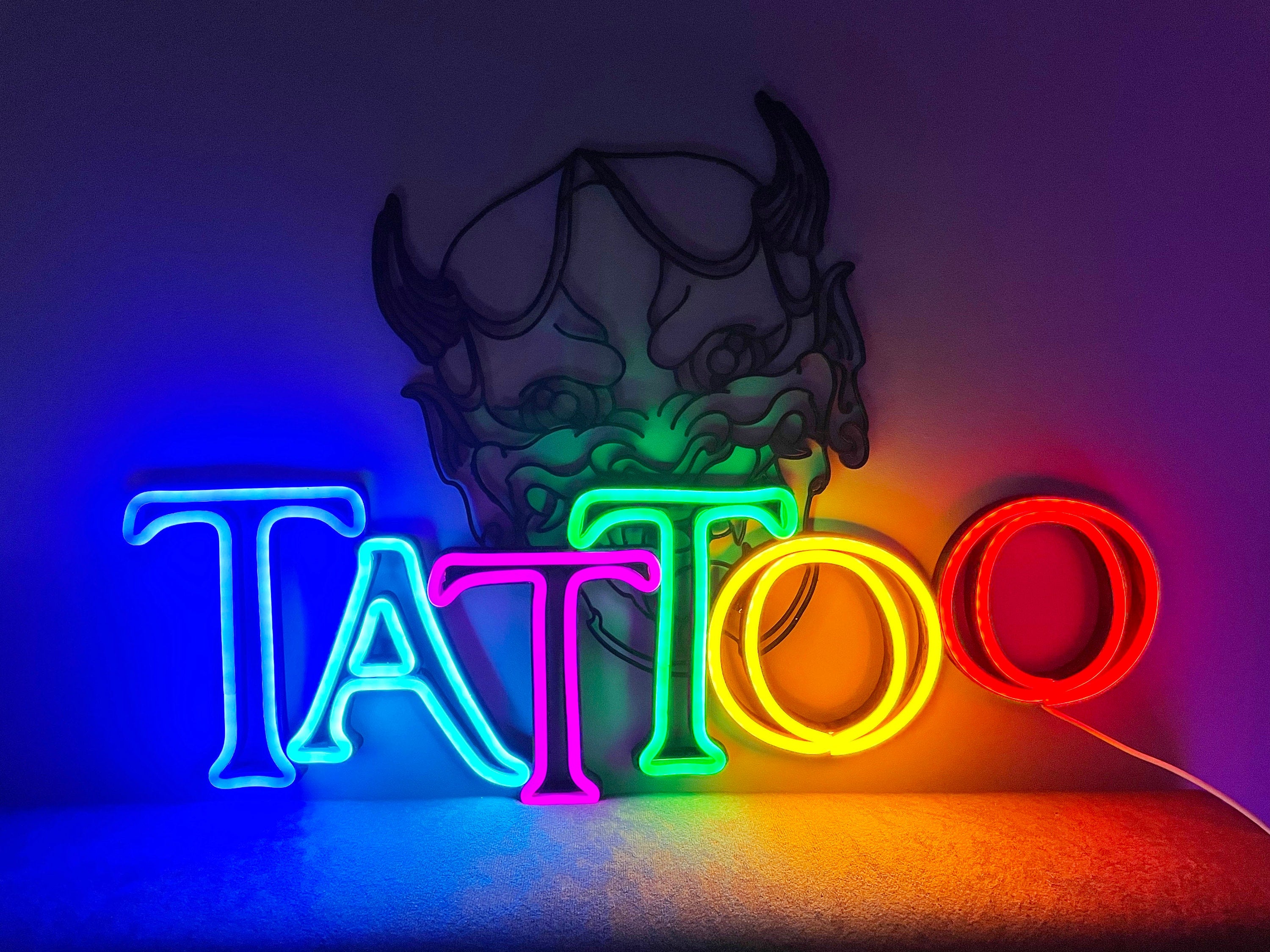 Tattoo with devil head neon sign - Neonon