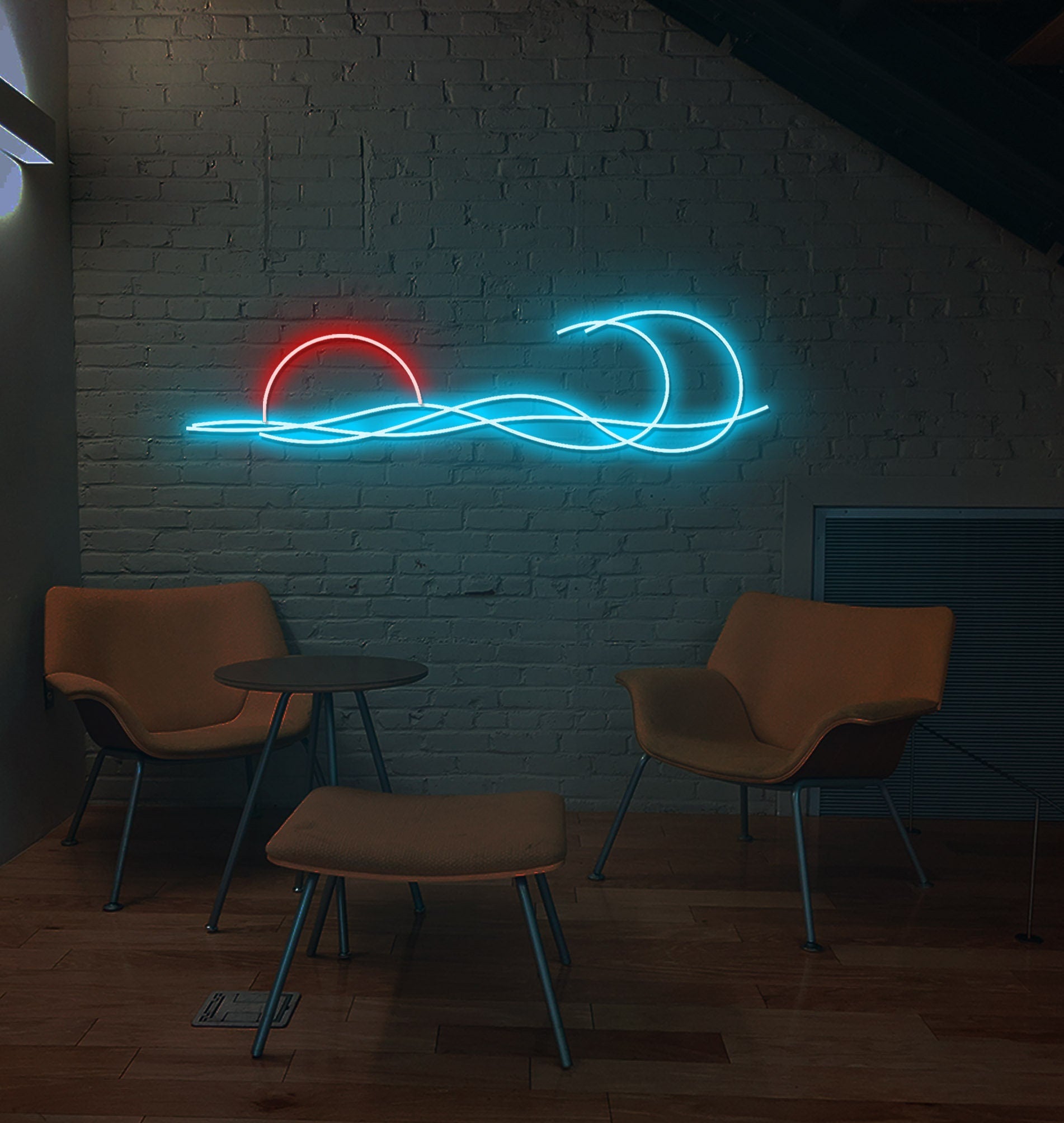 Wave sunset neon sign - Neonon