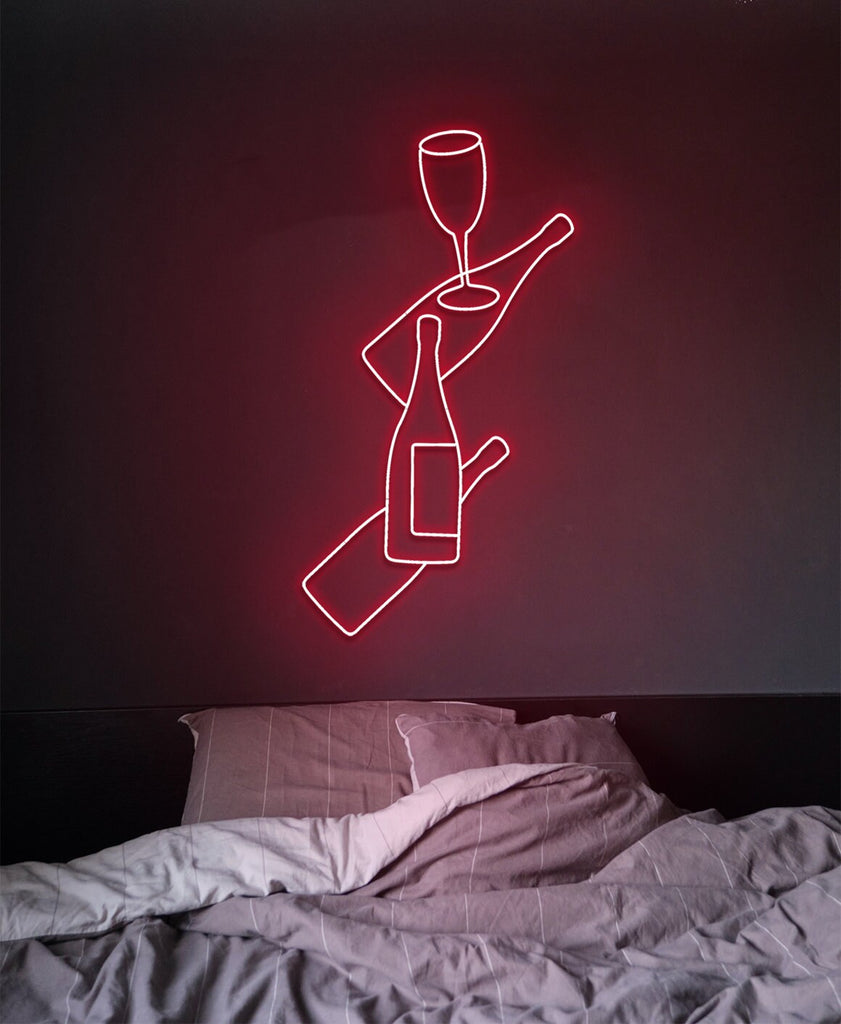 Champagne art neon sign - Neonon