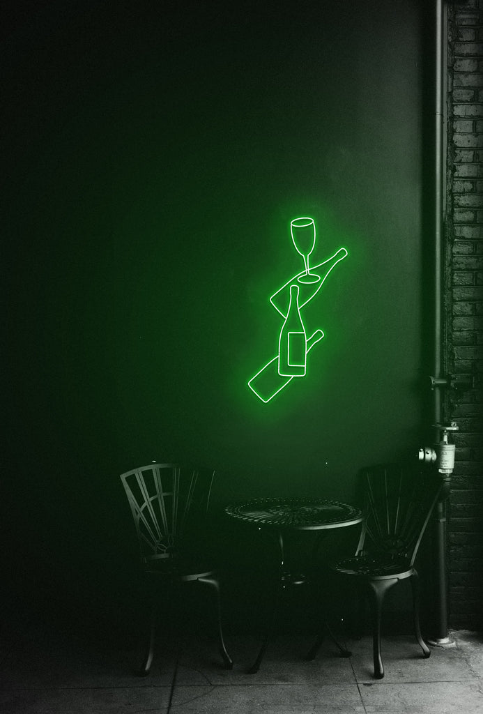 Champagne art neon sign - Neonon