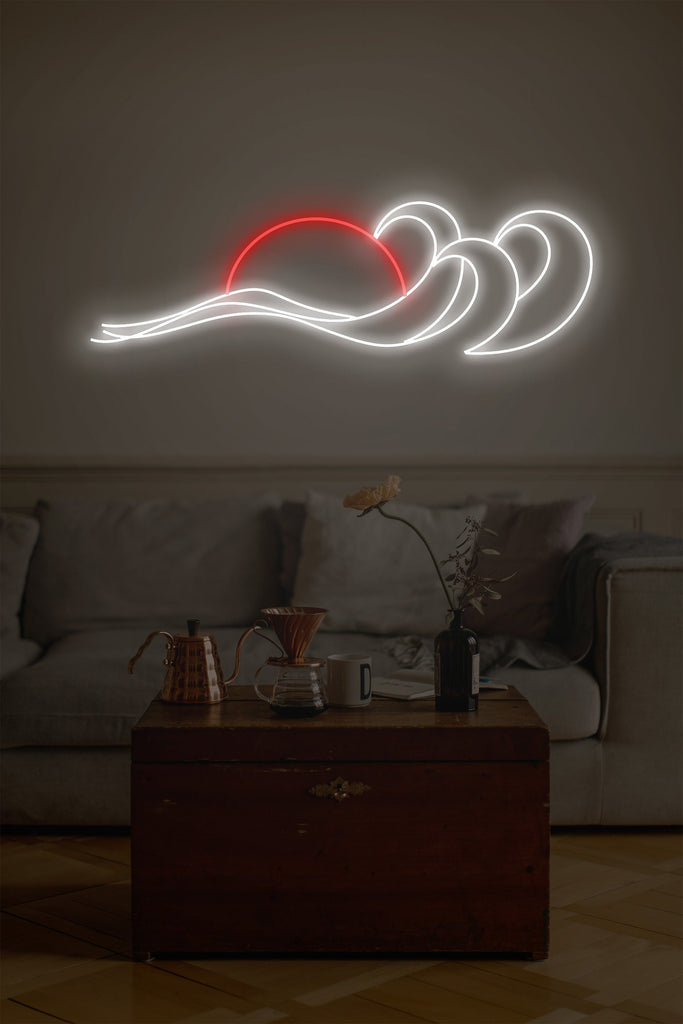 Wave sunset neon sign - Neonon