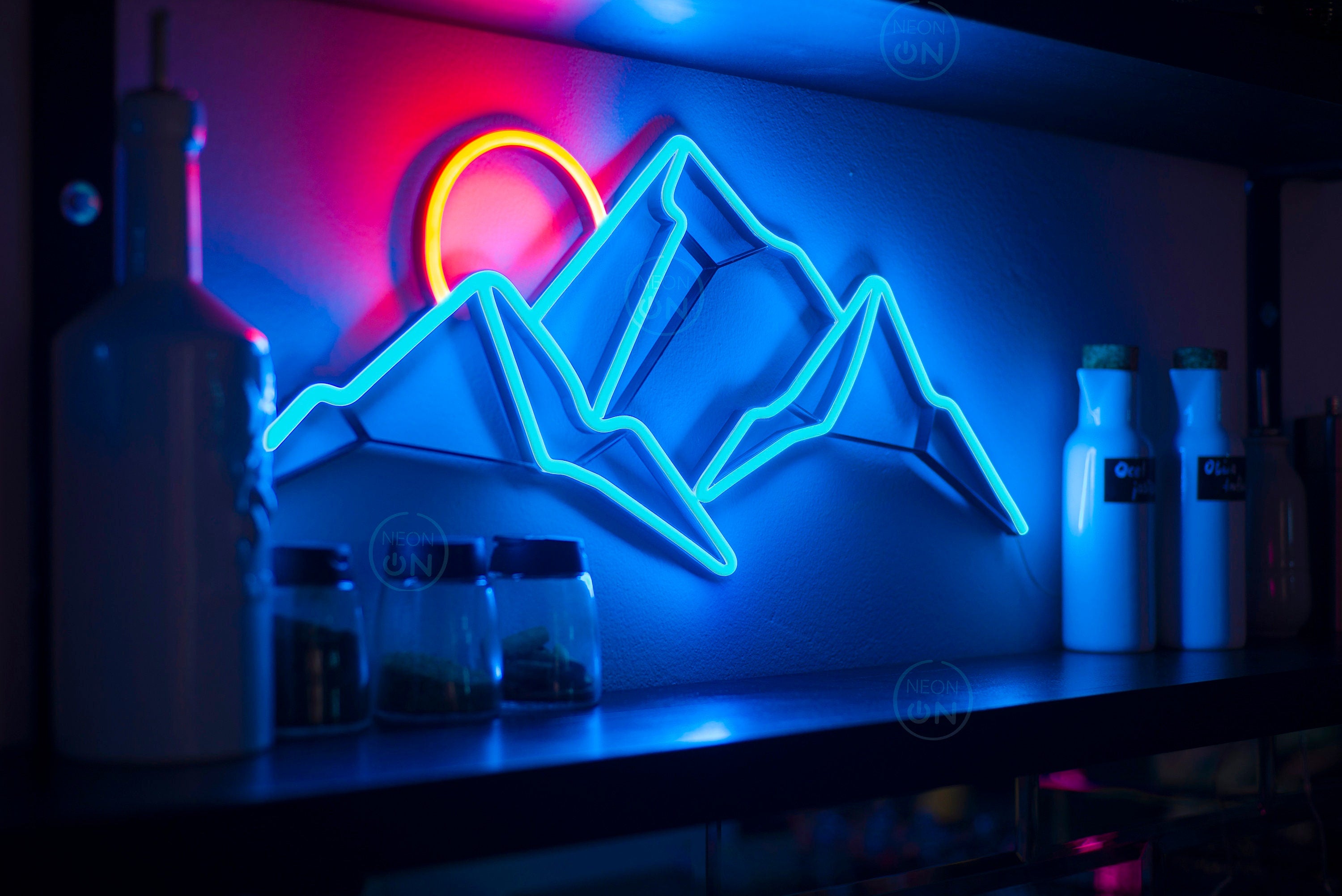 mountain neon sign bedroom - Neonon