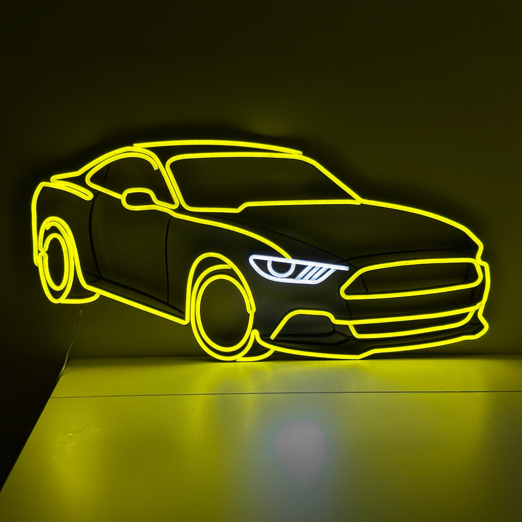 mustang neon sign wall art car neon bedroom garage wall decor car art wall decor, mustang neon wall decor, car sign gift car led