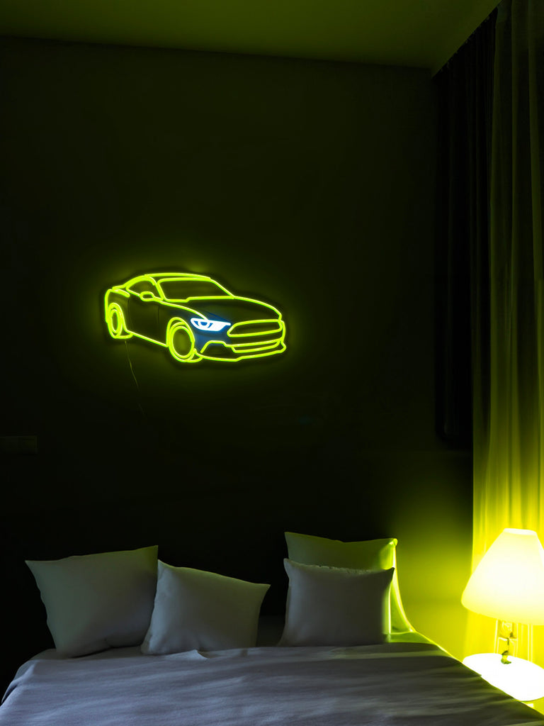 mustang neon sign wall art car neon bedroom garage wall decor car art wall decor, mustang neon wall decor, car sign gift car led